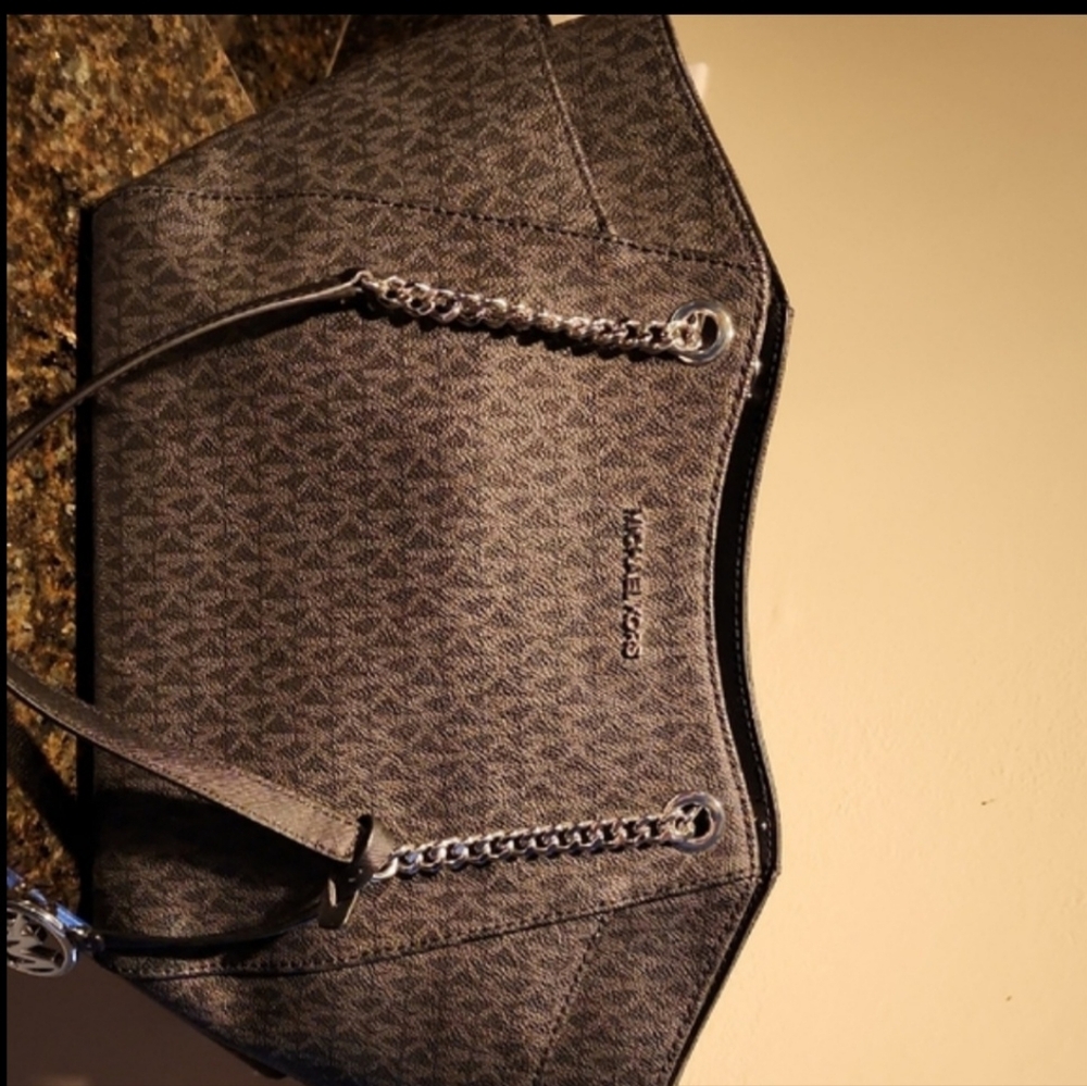 Michael Kors Gray Textured Tote Bag
